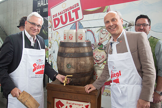 Dr. Gerd Raspotnig (Geschäftsührer MZS) & Christian Pöpperl (Dipl. Braumeister Stiegl) © Wildbild